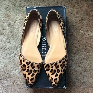 J Crew leopard calf hair flats